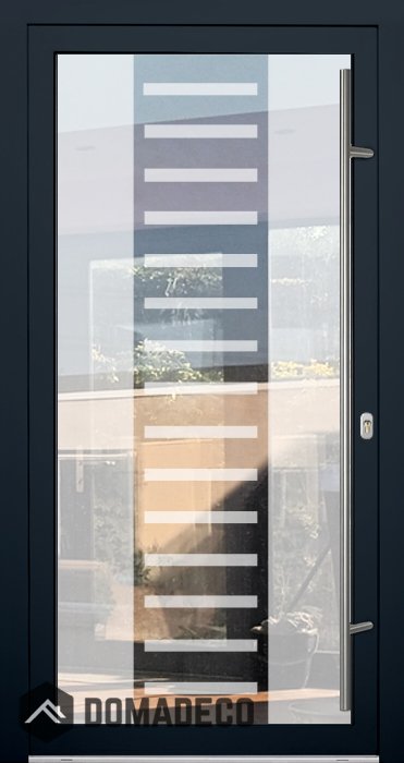 LIM-BATCH Glass S6 - enkel sanddörr i aluminium med transparent dekor