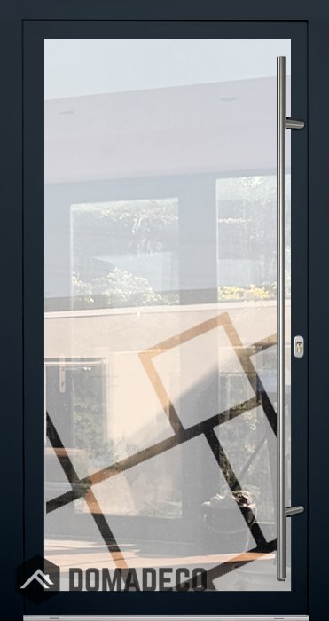 LIM-BATCH Glass S14 - frostad huvuddörr med transparent dekor