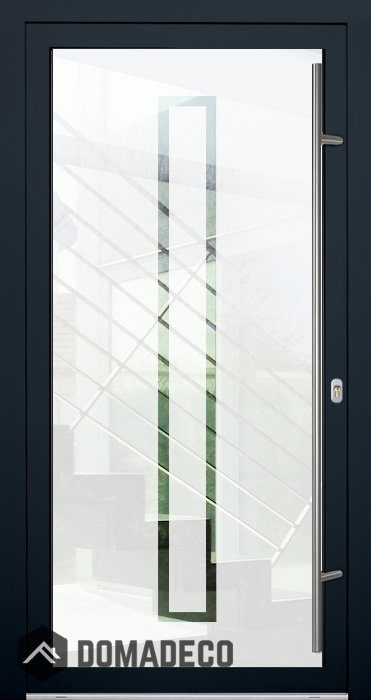 LIM-BATCH Glass S9 - ursprung frostad ytterdörr med transparent dekor