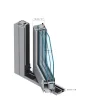 PIVOT G3 - Glasfront aluminium pivothängda ytterdörrar med blad dekorativ panel