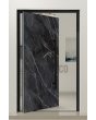 PIVOT Calacatta - pivotdörr i aluminium täckt med Calacatta Black sintrad kvarts