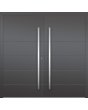 Solid double aluminium door with ribs