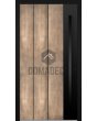 Aluminum hinged entry door with nickel gold texture of milled metal