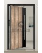 Aluminum pivot entry door with nickel gold texture of milled metal
