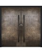 Aluminum hinged double door with bronze liquid metal