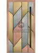 Aluminum hinged entry door coated with different color of liquid metal