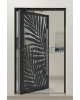 PIVOT G3 - Glasfront aluminium pivothängda ytterdörrar med blad dekorativ panel