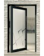PIVOT Glass S - pivĺdörr i frostad aluminium med transparent motiv