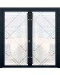 LIM-BATCH GLASS double  S -  frostad aluminiumdörr med transparent motiv