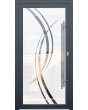 LIM-BATCH Glass S18 - ytterdörr i aluminium mjölk med transparent dekor
