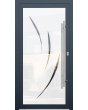 LIM-BATCH Glass S19 - ytterdörr i aluminium mjölk med transparent dekor
