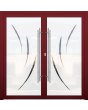 LIM-BATCH GLASS double  S -  frostad aluminiumdörr med transparent motiv