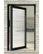 PIVOT Glass S - pivĺdörr i frostad aluminium med transparent motiv