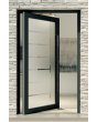 PIVOT Glass S - pivĺdörr i frostad aluminium med transparent motiv