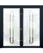 LIM-BATCH GLASS double  S -  frostad aluminiumdörr med transparent motiv